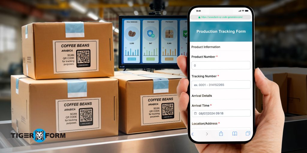 Production tracking form for manufacturing